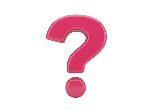 Isolated pink question mark symbol on transparent background isolated on transparent background
