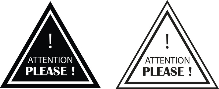 Double border attention please triangle warning sign icon