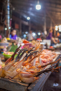 Chicken legs at the night market in Siem Reap, Cambodia