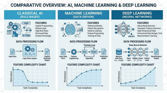 Comparative A I Machine Learning Deep Learning Infographic Analysis.