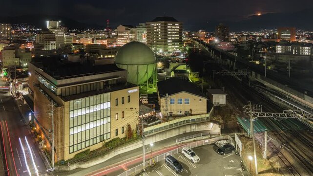 Dusk to night time lapse of Nagano City, the capital and largest city of Nagano Prefecture, Japan.