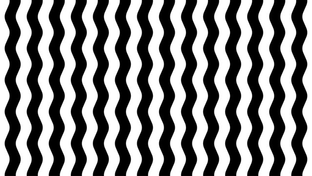 Black and white vertical wavy lines pattern, repeating sinusoidal stripes background, for texture and