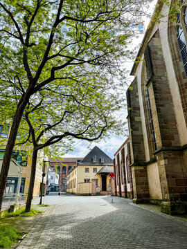 Street view of old village Trier in Germany