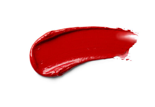 Red lipstick swatch isolated on transparent background