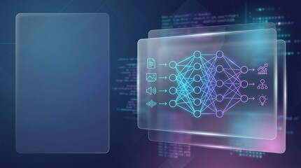 Fototapeta premium Modern Technology Neural Network Concept Visualization.