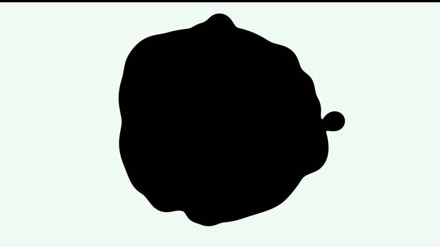 Simple black oval shape isolated on a pale green background minimalist design element