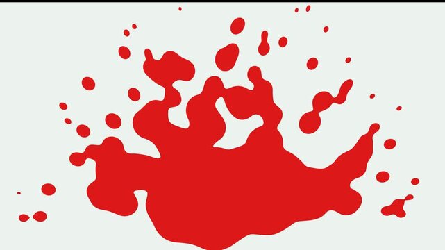 Abstract red paint splash isolated on a light gray background for design use