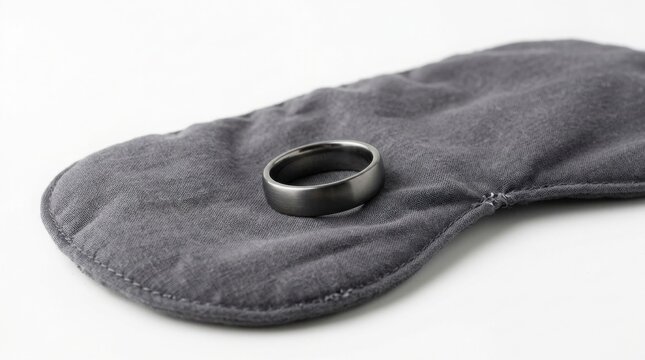 Wearable sleep ring on sleep mask for relaxation and health monitoring with copy space