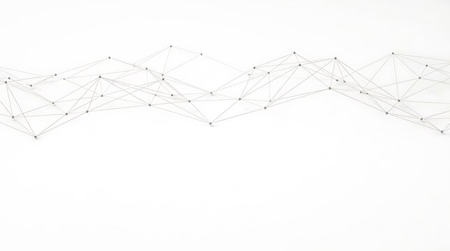 Minimal plexus network with interconnected nodes and lines, digital data communication concept