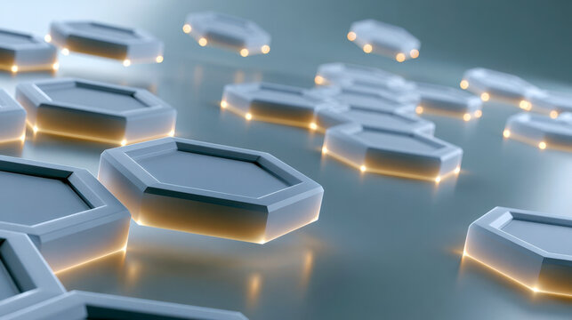 Abstract hexagon light flow with smooth digital design at a modern setting