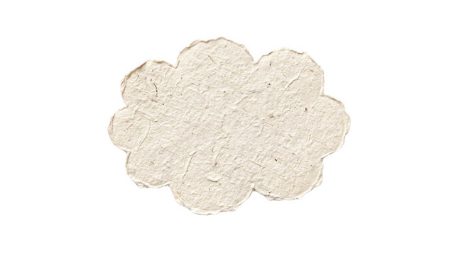 A single decorative white paper cutout shape with a scalloped edge design representing a simple flower silhouette presented isolated on transparent background