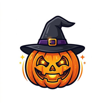 halloween pumpkin with witch hat m