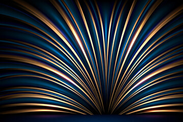 Obraz premium Elegant futuristic background with art deco geometry and radiant champagne gold lines