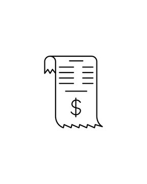 Hand Drawn Receipt Icon, Doodle Bill Invoice Sketch Illustration
