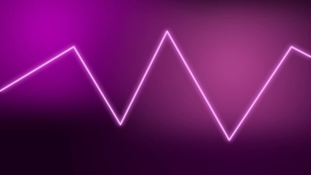 Glowing purple zig zag neon light line pattern for modern designs. Ideal for tech, gaming, music, and nightlife concepts.