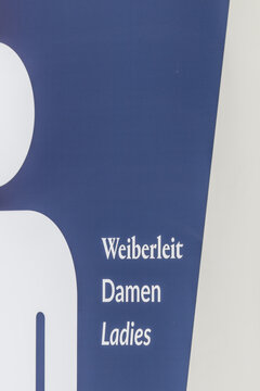 Signage for a public toilet facility