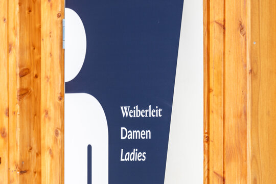 Signage for a public toilet facility