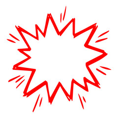 Red Comic Speech Bubble Starburst Explosion Blast Frame for Sale and Promotion  © Nabil