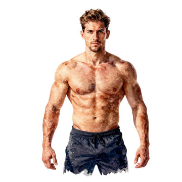 muscular man with tanned skin and short brown hair standing confidently