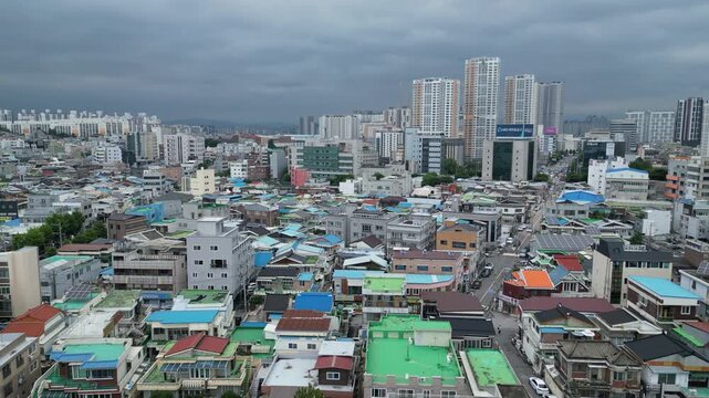 Gwangju City View Cityscape Apartment Complex Residential Area Korea 광주 시가지 전경 도시 풍경 아파트 단지 주거 지역 대한민국
