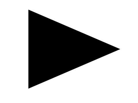 Vector illustration of a black triangle icon