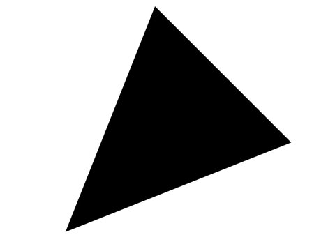 Vector illustration of a black triangle icon