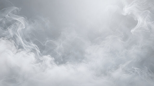 Cool White Mist and Pale Smoke Layers on a Soft Light Gray Background With Copy Space