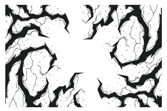 abstract dark frames gothic style, symmetrical , intricately branched and comic , horror comic. on white background