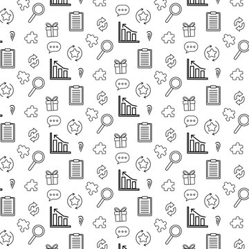 retail business marketing and growth store franchise doodle seamless pattern vector background