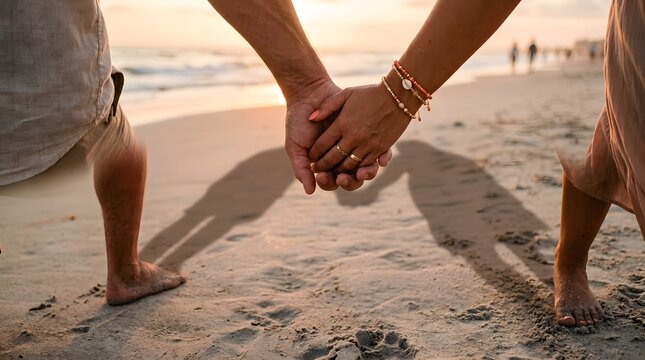 Close up of hands holding together showing love or connection perfectly showcased