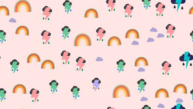 Rainbows and Lightning Bolts Pattern