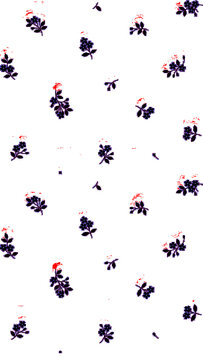 Ditsy floral seamless pattern vector with delicate small blossoms, Petite calico botanical surface design for fashion apparel, Micro flower print on white background for textile repeat