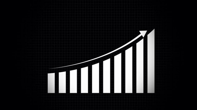 Business growth concept in allusive graph chart showing marketing sales profit increasing to future target . Excellent share market status of corporate business rise up 4k motion video...