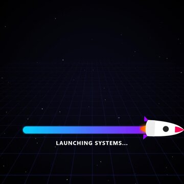 Futuristic Rocket Loading Launching System Loading Bar Animation