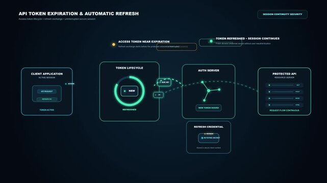 Api token expiration and automatic refresh sequence hud animation