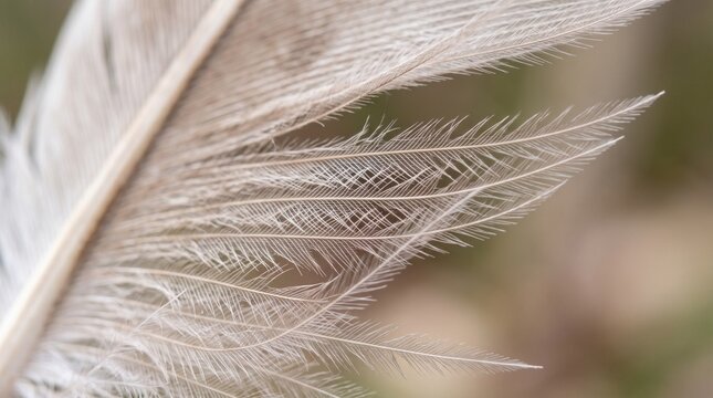 white feather on green background