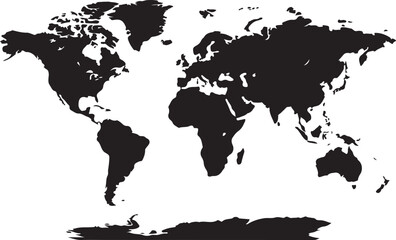 Obraz premium World map silhouette design as a black flat vector illustration