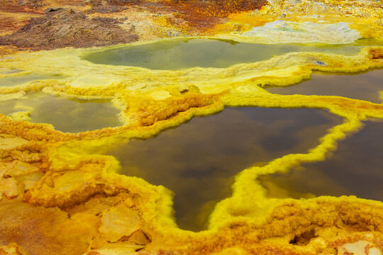 Colorful mineral pools, Dallol, Ethiopia