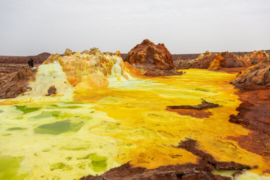 Sulfur ridges and acid ponds, Dallol, Ethiopia