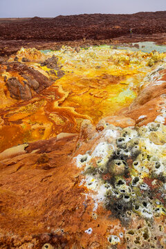 Porous salt and sulfur crust, Dallol, Ethiopia