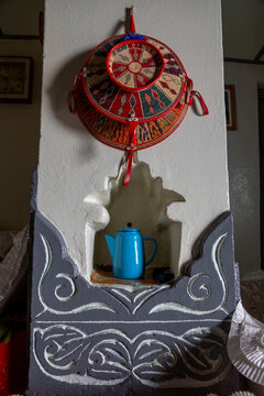 Traditional Harari basket on a wall, Harar, Ethiopia