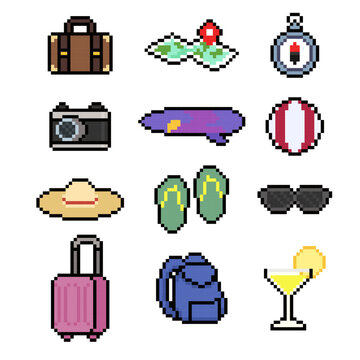 travel trip asset pixel art