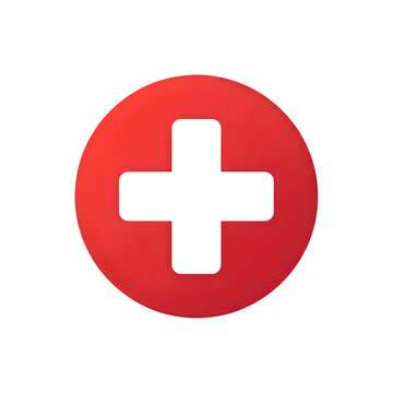 Red cross medical icon sign