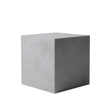 Single grey concrete cube