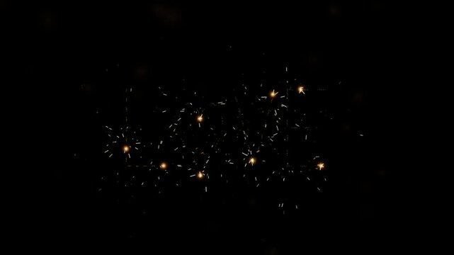 Sparkling firework text word love glowing bright against pitch black night sky for romantic events.