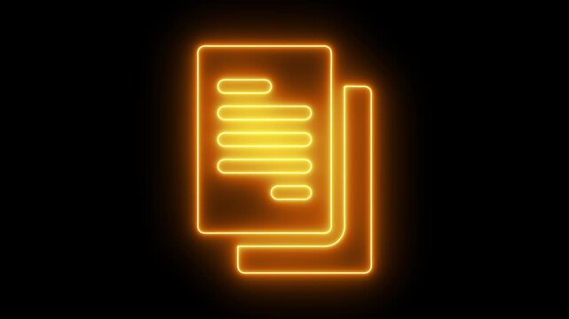 Glowing neon camera animation, digital symbol for creative media projects