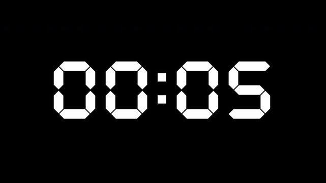 10 seconds countdown timer simple concept animation, couinting timer animation on transparent background, 4k video