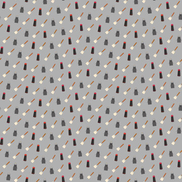 Seamless pattern of kitchen spatulas and aprons