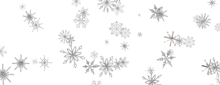 Graceful falling snowflakes create a beautiful and elegant winter wonderland scene.