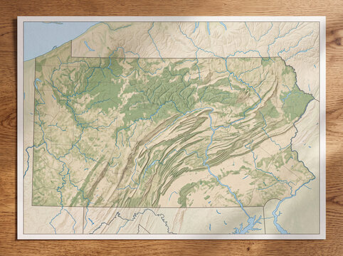 Pennsylvania Map &ndash; Carte de la Pennsylvanie, &Eacute;tat des &Eacute;tats-Unis en illustration vectorielle